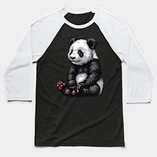 Pixelated Panda Artistry Baseball T-Shirt